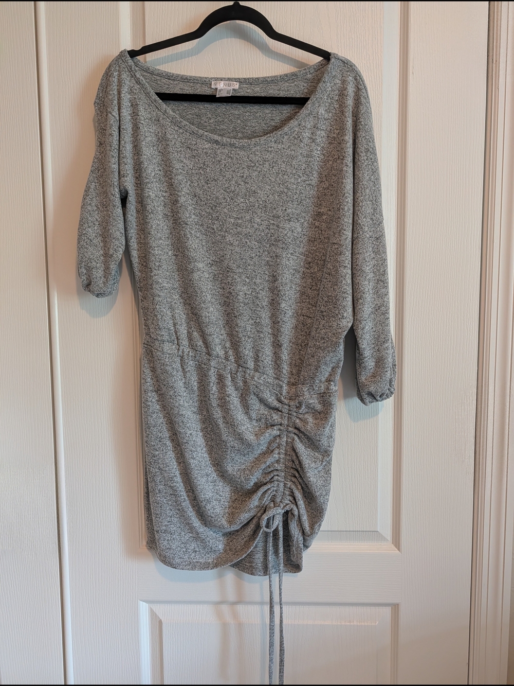 VENUS Heather Gray Ruched Side Mini Dress SZ M